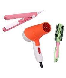 Lenon LE-1280 Orange Hair Dryer & Hair Straightener Combo ( Multicolor Comb )