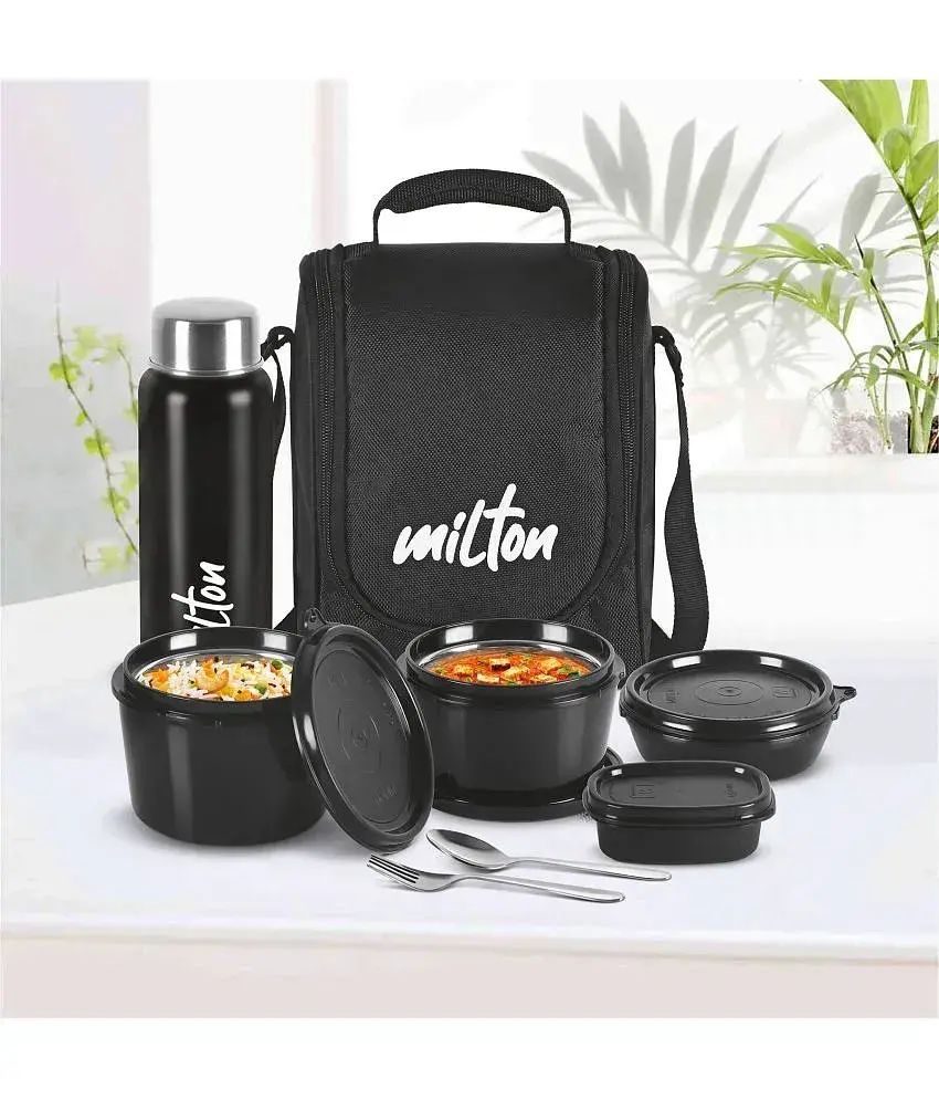 Milton PRO LUNCH BLACK Stainless Steel Lunch Box 5 Container Pack of 1 Buy Online at Best Price in India Snapdeal