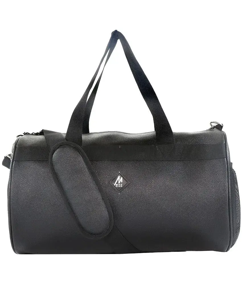 mikebags BLACK Medium Leather Gym Bag Buy mikebags BLACK Medium Leather Gym Bag Online at Low Price Snapdeal