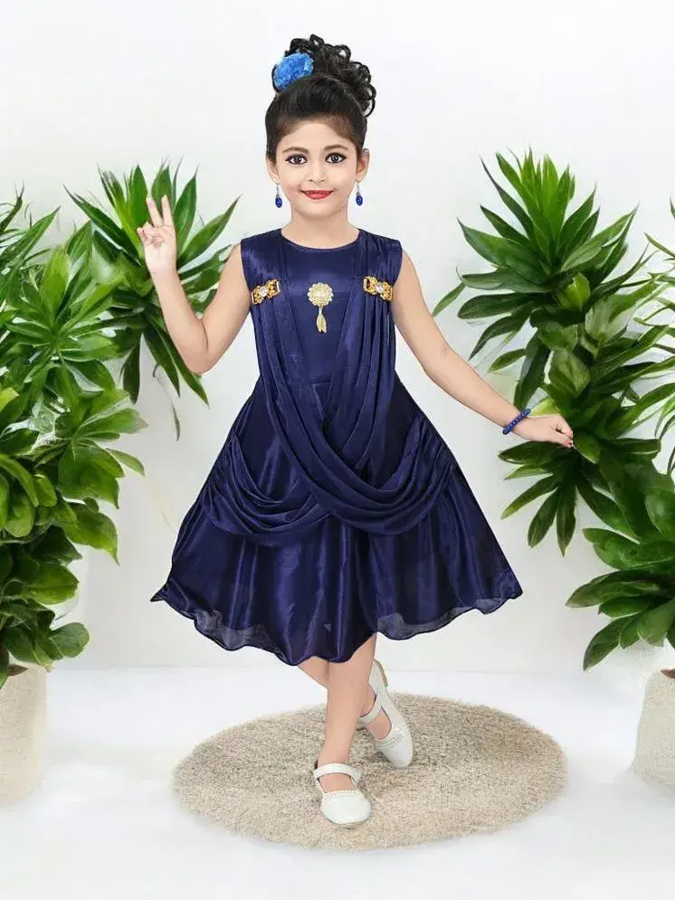 Mullick the designer Polyester Frock For Girls Pack of 1 Navy Buy Mullick the designer Polyester Frock For Girls Pack of 1 Navy Online at Low Price Snapdeal