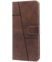 Doyen Creations Brown Flip Cover Artificial Leather Compatible For Vivo Y73 ( Pack of 1 )